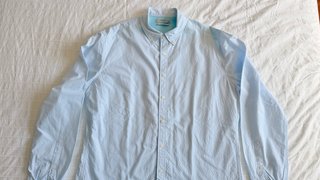 Camisa Mango Man rayas azul celeste