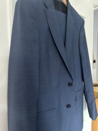Traje Purificación García azul