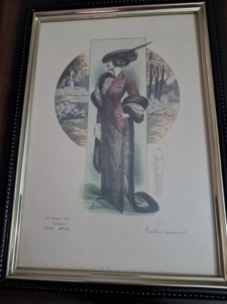 Lámina Moda Francesa Eduardiana 1900-1910