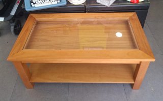 Mesa de centro madera y cristal