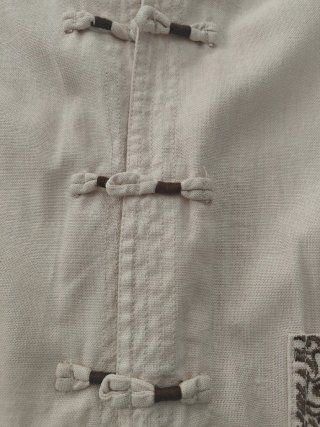 Chaqueta china beige bordada