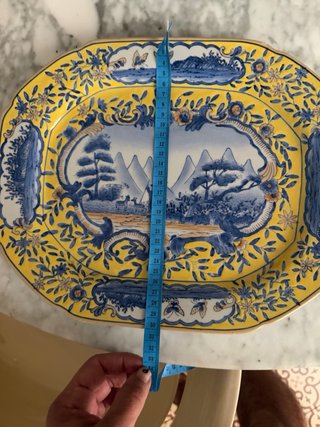 Fuente Loza Decorativa Vao Nemi UD26 Azul/Amarillo
