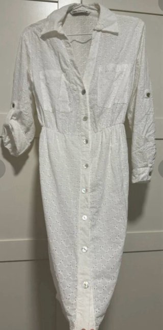 Vestido blanco bordado tipo inglés
