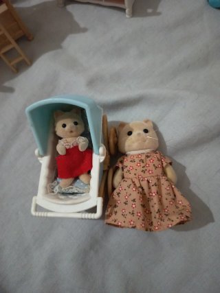 Familia Silvanian con carrito