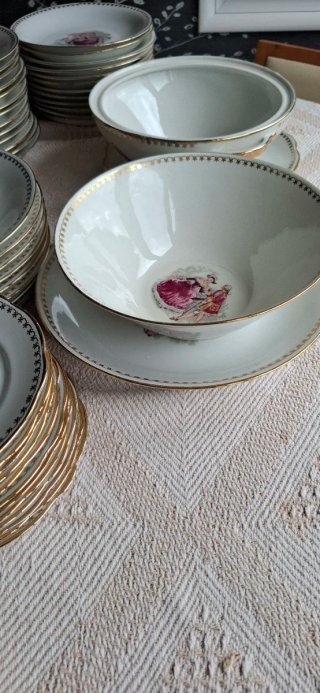 Vajilla Limoges Porcelana Dorada