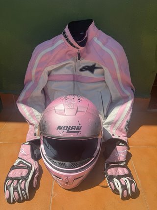 Traje Moto Mujer Alpinestars Rosa y Blanco