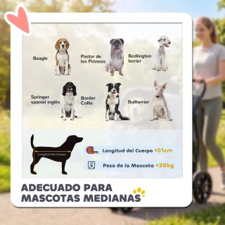 Carrito Perro 3 Ruedas Plegable Ventanas