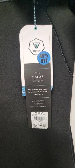 Neopreno Vissla Negro 7 Seas 4/3 mm Tallas MT/L/LT