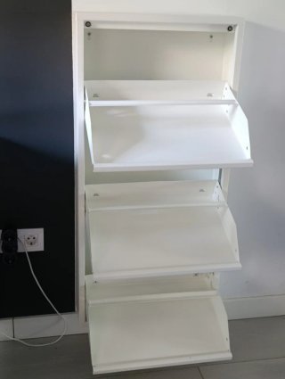 Zapatero metálico 3 alturas blanco