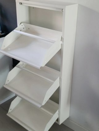 Zapatero metálico 3 alturas blanco