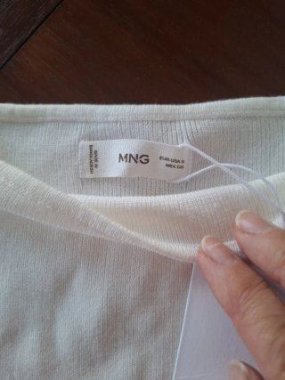Top Mango Blanco Talla S