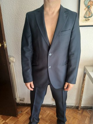 Traje de chaqueta y pantalón azul