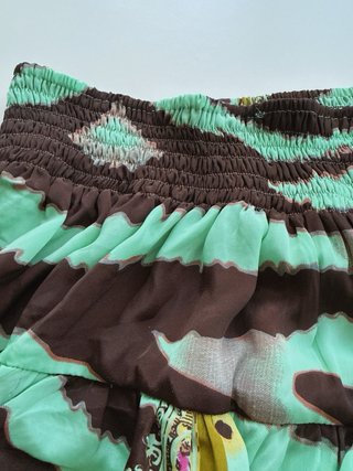 Conjunto Falda y Top Rayas Marrón/Verde