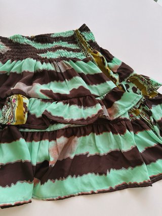 Conjunto Falda y Top Rayas Marrón/Verde