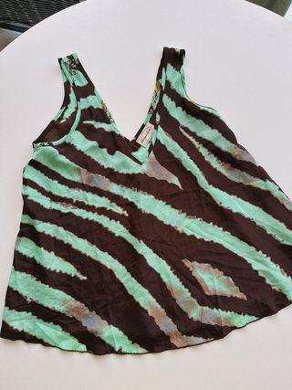 Conjunto Falda y Top Rayas Marrón/Verde