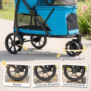 Carrito Perros 3 Ruedas Plegable