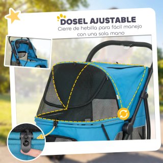 Carrito Perros 3 Ruedas Plegable