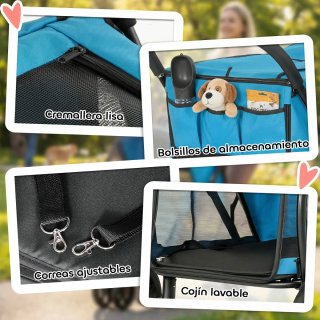 Carrito Perros 3 Ruedas Plegable