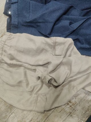 3 Pantalones Mujer Beige y Azul