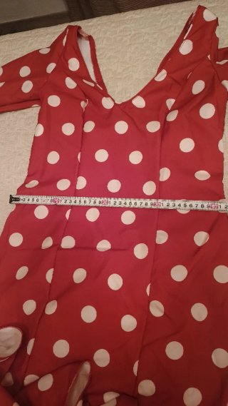 Traje Flamenca Rojo Lunares Blancos usado 1 vez
