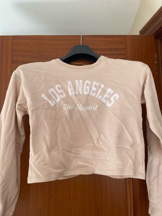 Sudadera crop Bershka L.A. Talla XS