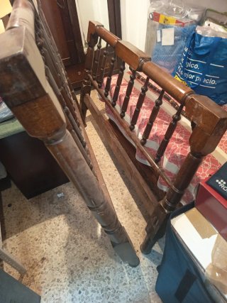 Cabecero cama antigua madera