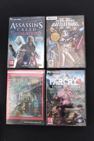 Lote 4 Videojuegos PC: Assassin's Creed, Star Wars