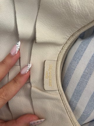 Borsa a spalla Yves Saint Laurent con ruches beige