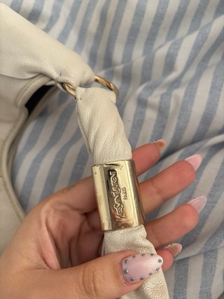 Borsa a spalla Yves Saint Laurent con ruches beige