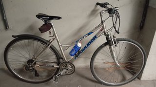 Bicicleta de paseo plateada