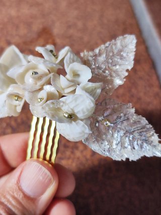 Tocado Novia/Comunión Flores y Hojas