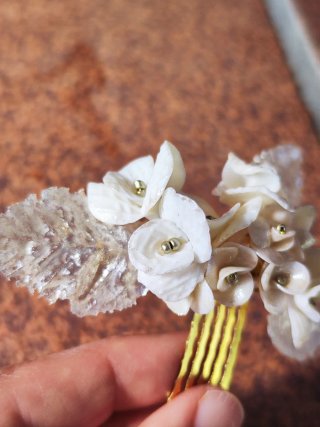Tocado Novia/Comunión Flores y Hojas