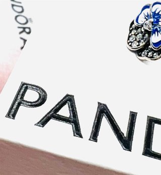 Pendientes Pandora Flor Azul y Circonitas