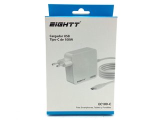 Cargador EIGHTT USB Tipo-C 100W EC100-C