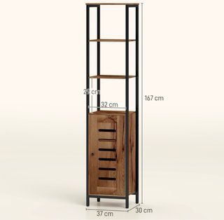 Columna Baño Estrecha Madera y Metal