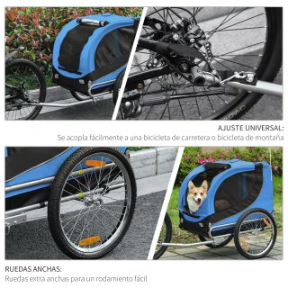 Remolque Bicicleta Perros Mascota 1 Bandera 8 Refl