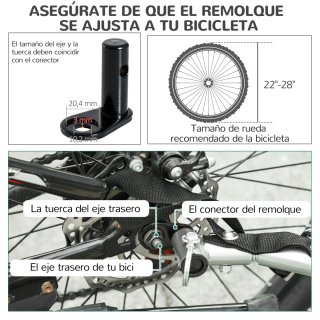 Remolque Bicicleta Perros Mascota 1 Bandera 8 Refl
