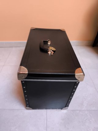 Caja de transporte negra metálica