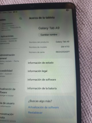 Tablet Samsung Galaxy A9 Negra