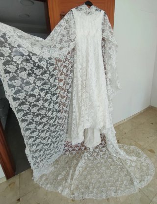 Vestido Novia Vintage Encaje 1978