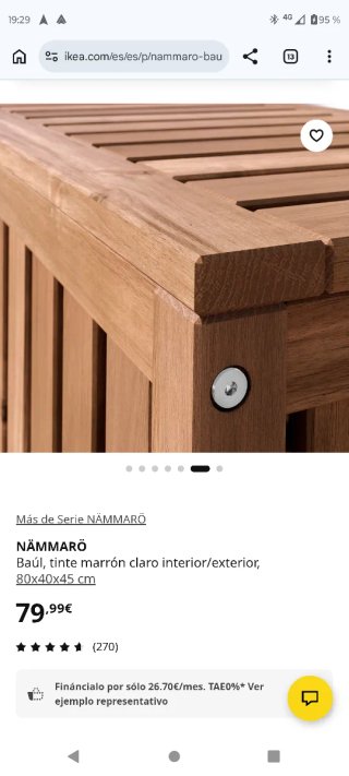 Baúl de madera NÄMMARÖ Ikea sin estrenar
