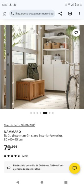 Baúl de madera NÄMMARÖ Ikea sin estrenar