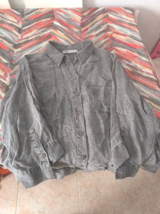 Camisa Zara Mujer Talla Única Gris
