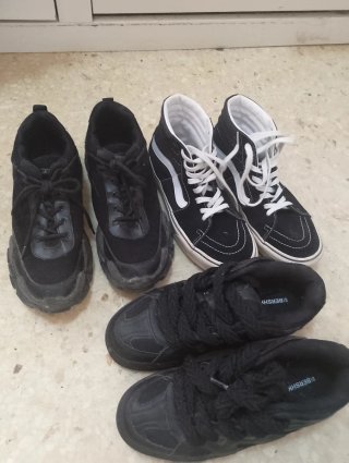 Lote 3 pares zapatillas negras