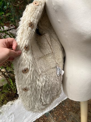 Chaqueta ante y pelo beige