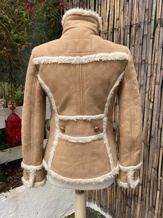 Chaqueta ante y pelo beige