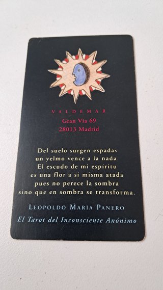 Marcapáginas Valdemar Tarot Inconsciente Anónimo
