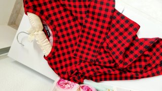 Camiseta SHEIN cuadros roja y negra Talla XS