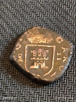 Moneda medieval 2 maravedís 1685 Coruña