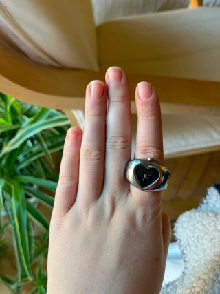 Anillo Reloj Corazón Acero Inoxidable